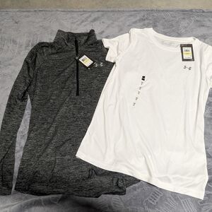Under Armour Black Quarter-Zip and White Tee Set